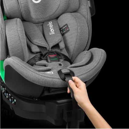 Lionelo - Autosjedalica s bazom rotirajuća HARMONY i-Size 40-150 cm crna/siva