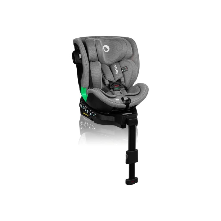 Lionelo - Autosjedalica s bazom rotirajuća HARMONY i-Size 40-150 cm crna/siva