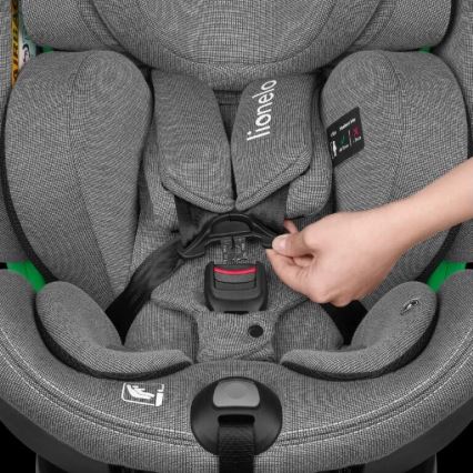 Lionelo - Autosjedalica s bazom rotirajuća HARMONY i-Size 40-150 cm crna/siva