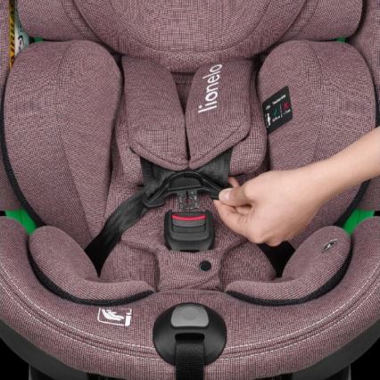 Lionelo - Autosjedalica s bazom rotirajuća HARMONY i-Size 40-150 cm ružičasta