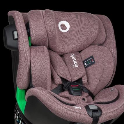Lionelo - Autosjedalica s bazom rotirajuća HARMONY i-Size 40-150 cm ružičasta