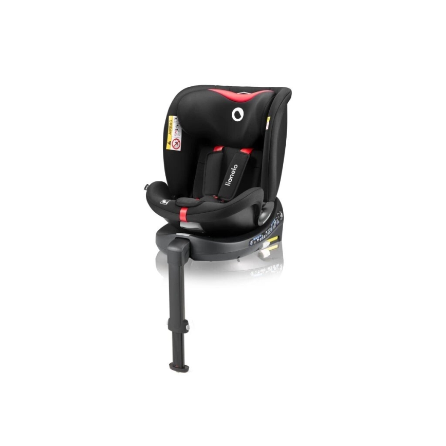 Lionelo - Autosjedalica s bazom rotirajuća NAVY i-Size 40-150 cm crna/crvena
