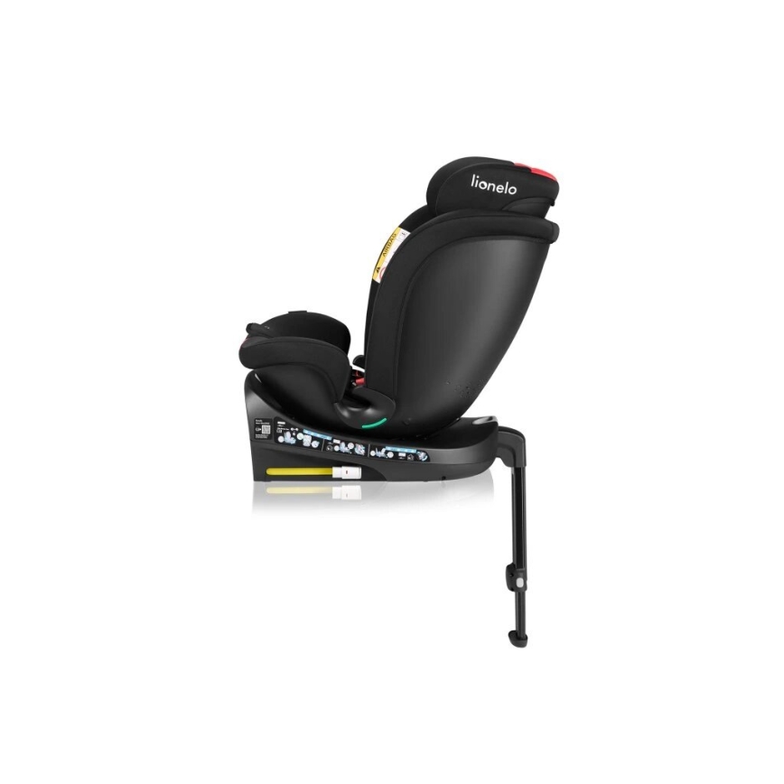 Lionelo - Autosjedalica s bazom rotirajuća NAVY i-Size 40-150 cm crna/crvena