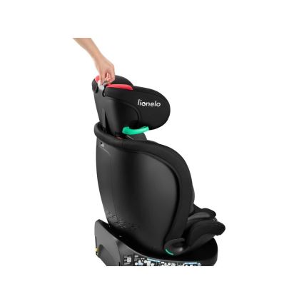 Lionelo - Autosjedalica s bazom rotirajuća NAVY i-Size 40-150 cm crna/crvena