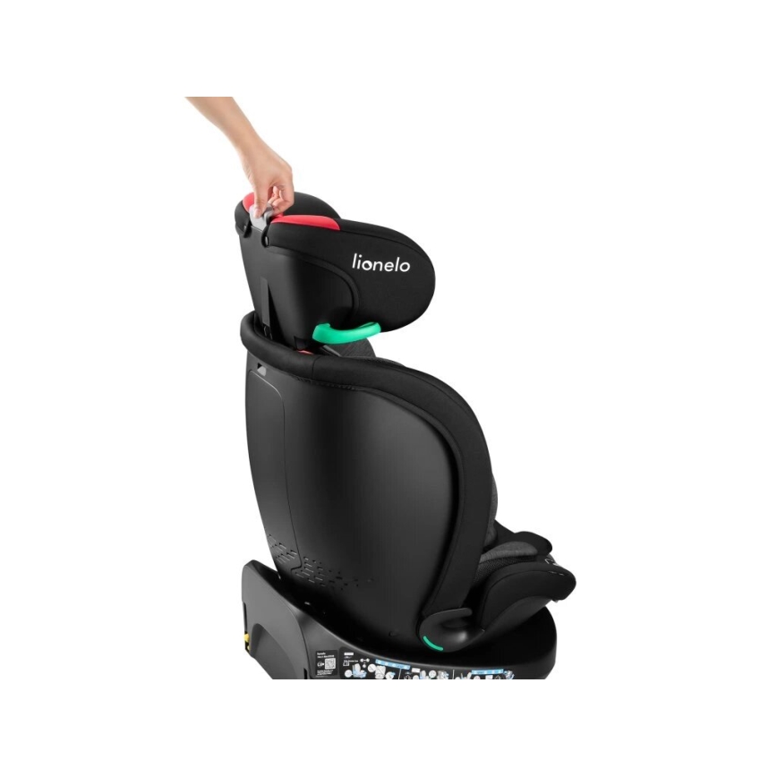 Lionelo - Autosjedalica s bazom rotirajuća NAVY i-Size 40-150 cm crna/crvena