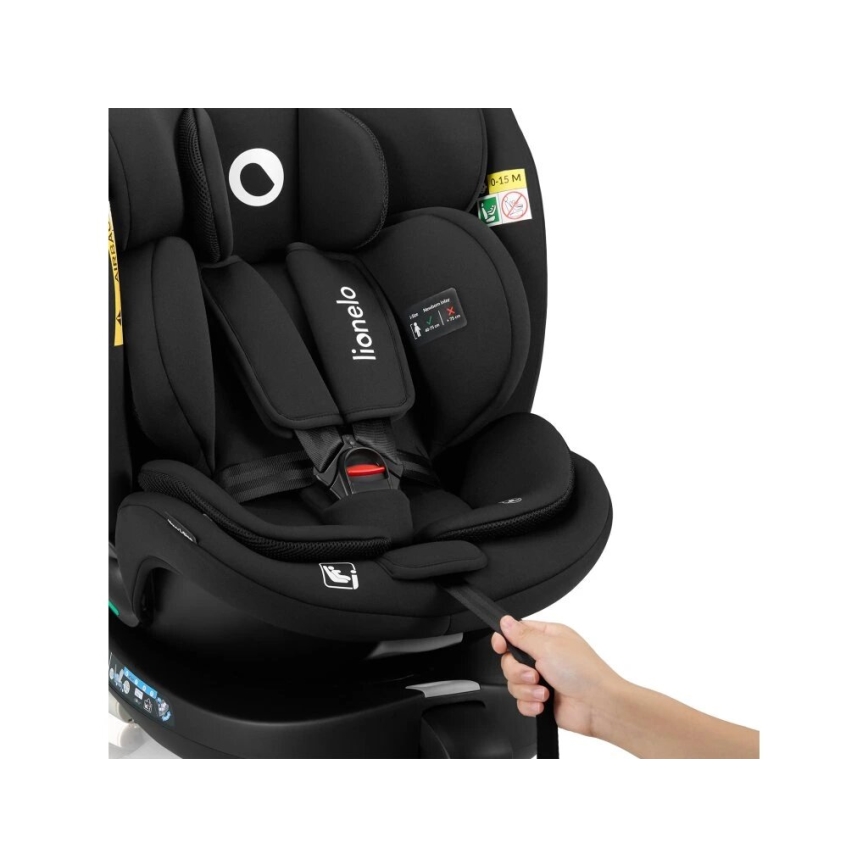 Lionelo - Autosjedalica s bazom rotirajuća NAVY i-Size 40-150 cm crna