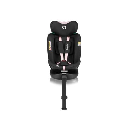 Lionelo - Autosjedalica s bazom rotirajuća NAVY i-Size 40-150 cm crna/ružičasta