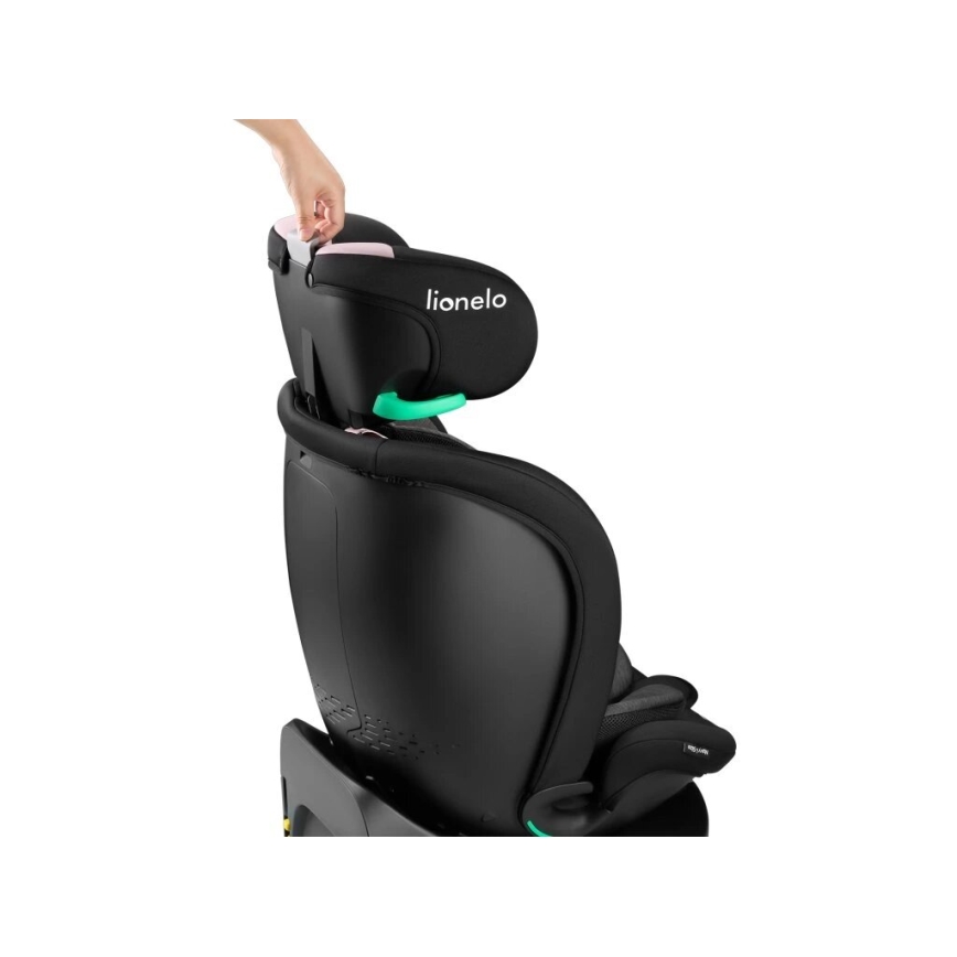 Lionelo - Autosjedalica s bazom rotirajuća NAVY i-Size 40-150 cm crna/ružičasta