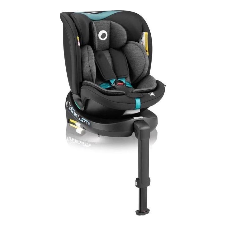Lionelo - Autosjedalica s bazom rotirajuća NAVY i-Size 40-150 cm crna/tirkizna