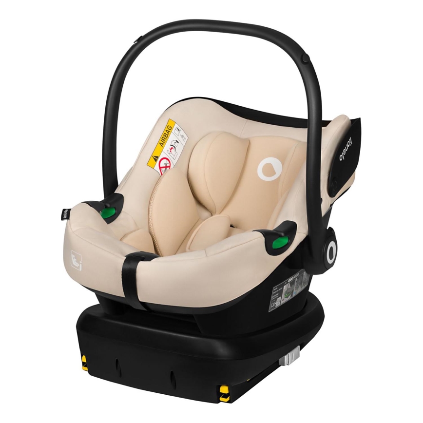 Lionelo - Autosjedalica s rotirajućom bazom ASTRID SET i-Size 40-87 cm bež pijesak