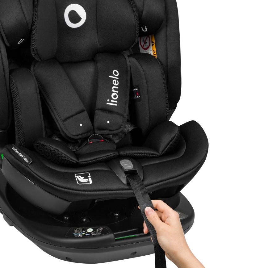 Lionelo - Autosjedalica s rotirajućom bazom BASTIAAN i-Size 40-150 cm crni karbon