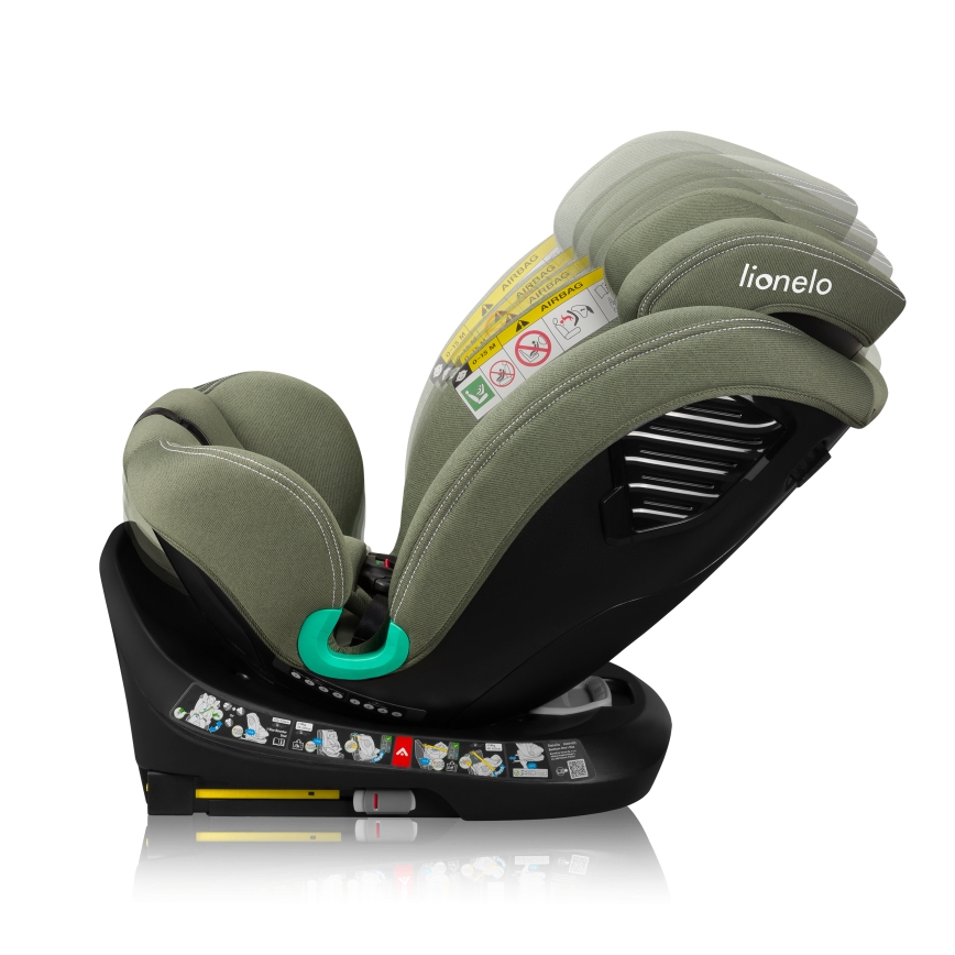 Lionelo - Rotirajuća autosjedalica s bazom BASTIAAN ONE i-Size 40-150 cm maslinasto zelena