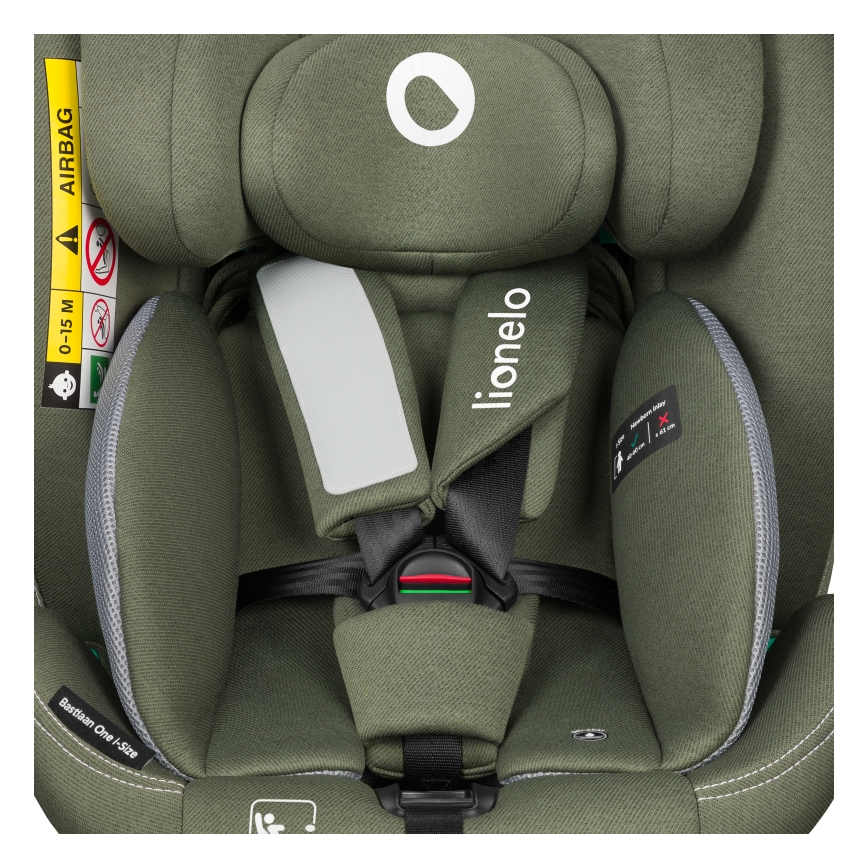 Lionelo - Rotirajuća autosjedalica s bazom BASTIAAN ONE i-Size 40-150 cm maslinasto zelena