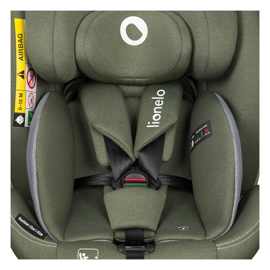 Lionelo - Rotirajuća autosjedalica s bazom BASTIAAN ONE i-Size 40-150 cm maslinasto zelena