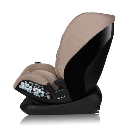 Lionelo - Autosjedalica s rotirajućom bazom LAVENDER i-Size 76-150 cm Bež Latte