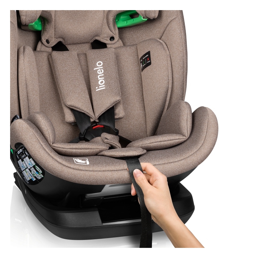 Lionelo - Autosjedalica s rotirajućom bazom LAVENDER i-Size 76-150 cm Bež Latte