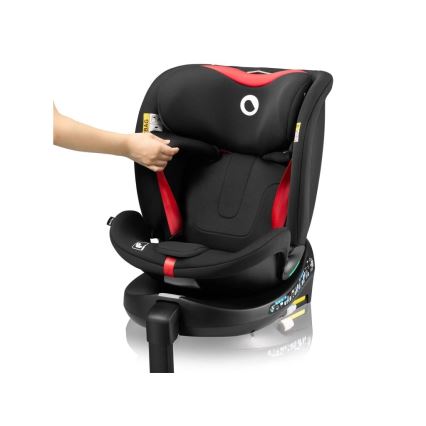 Lionelo - Autosjedalica s rotirajućom bazom NAVY i-Size 40-150 cm crna/crvena