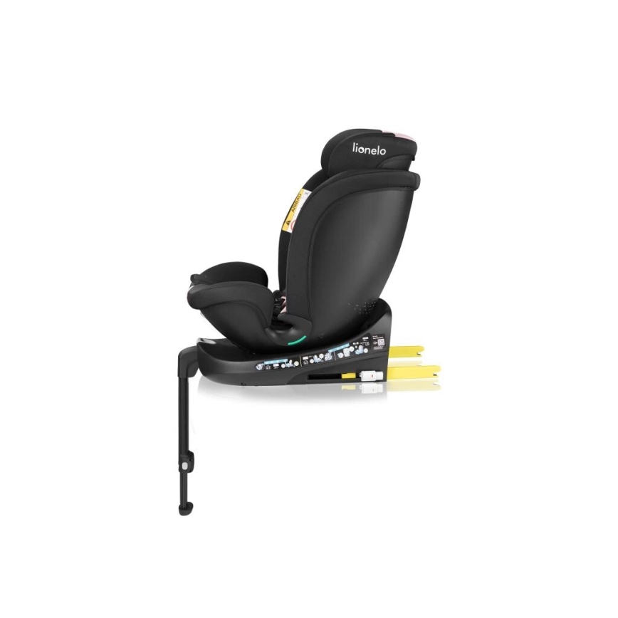 Lionelo - Autosjedalica s rotirajućom bazom NAVY i-Size 40-150 cm crna/ružičasta