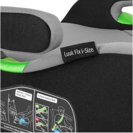 Lionelo - Booster autosjedalica LUUK FIX i-Size 125-150 cm crna/siva