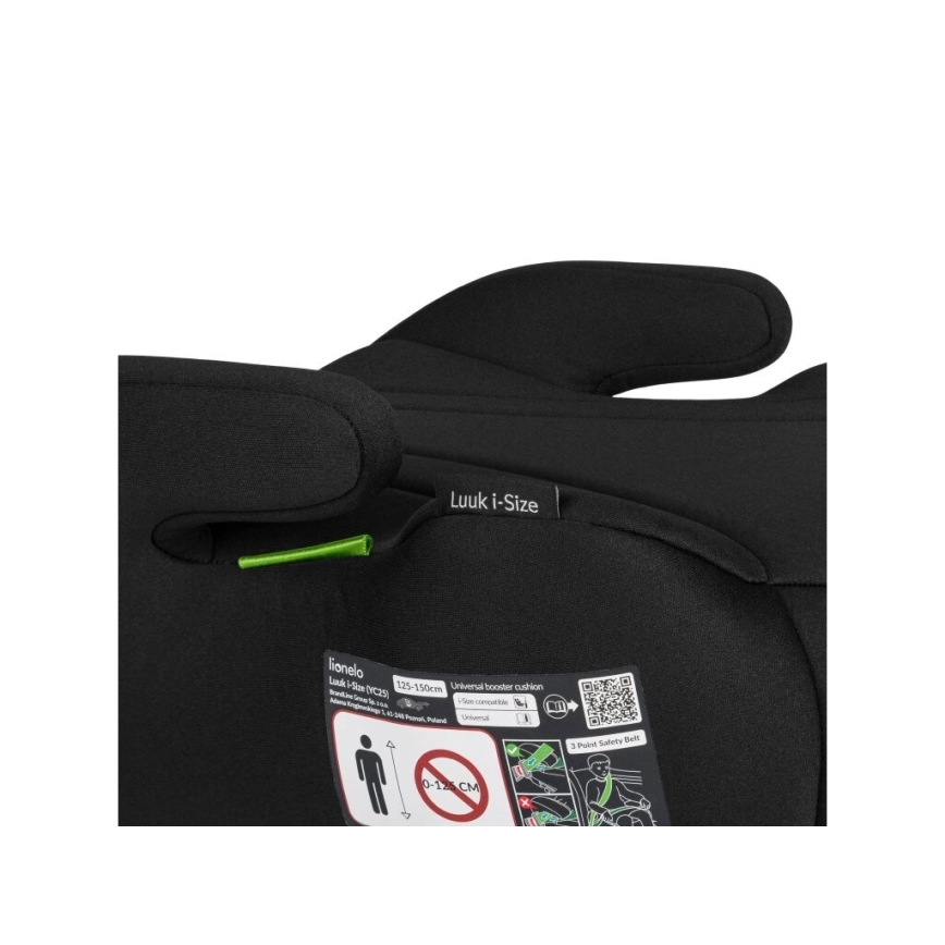Lionelo - Booster autosjedalica LUUK i-Size 125-150 cm crna