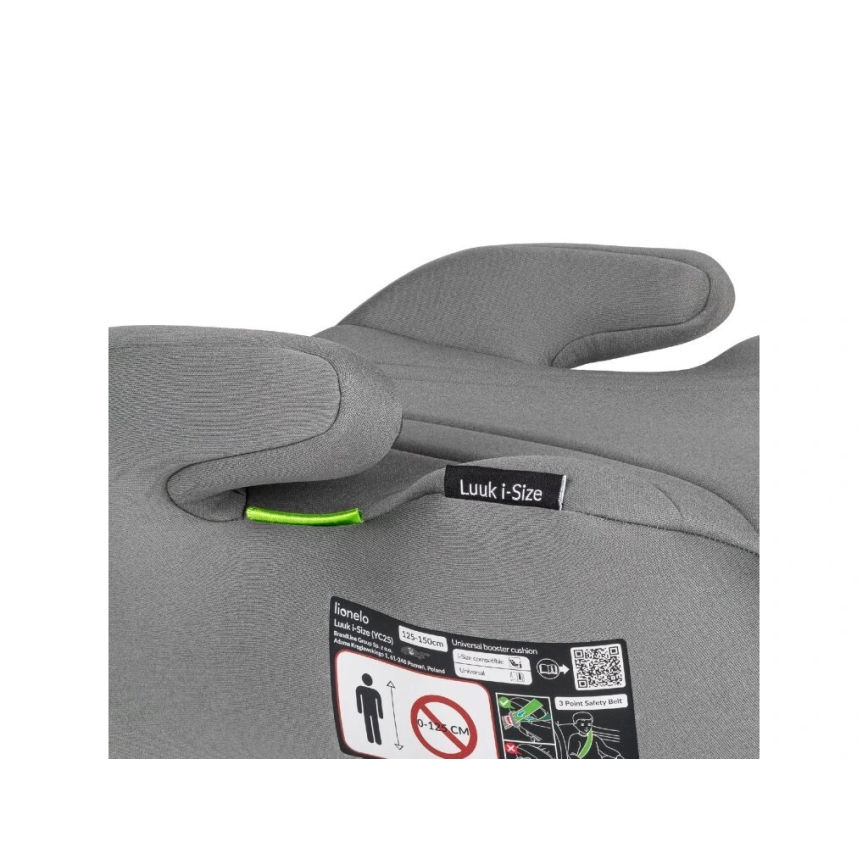Lionelo - Booster autosjedalica LUUK i-Size 125-150 cm siva