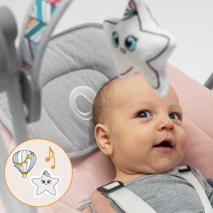 Lionelo - Dječja ljuljačka OTTO 4xLR14 Pink Baby