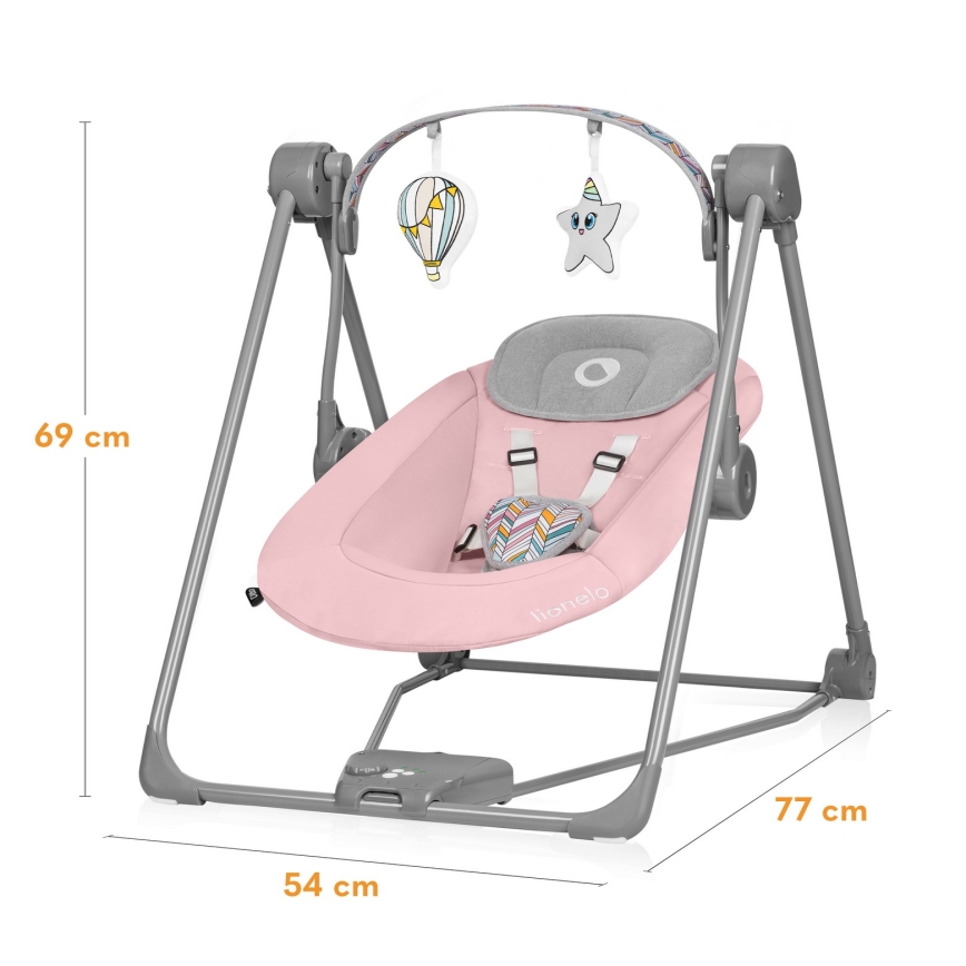 Lionelo - Dječja ljuljačka OTTO 4xLR14 Pink Baby