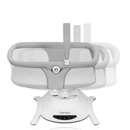 Lionelo - Dječja ljuljačka s melodijom 2u1 BELLA 4xAA Grey Concrete + daljinski upravljač