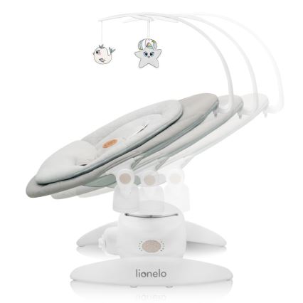 Lionelo - dječja ljuljačka s melodijom MELL Beige Sand 4xAA + daljinski upravljač