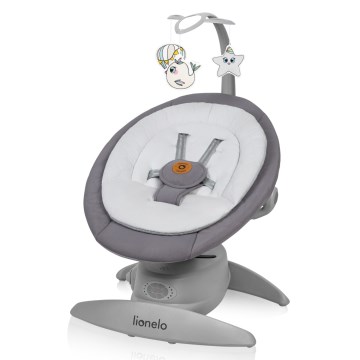 Lionelo - Dječja ljuljačka s melodijom MELL Grey Stone 4xAA + daljinski upravljač