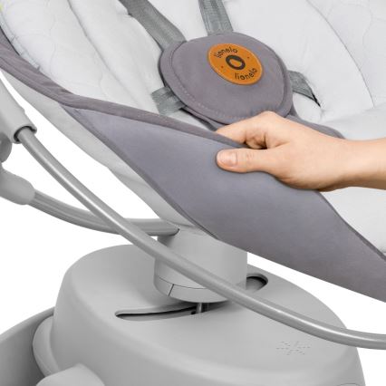 Lionelo - Dječja ljuljačka s melodijom MELL Grey Stone 4xAA + daljinski upravljač