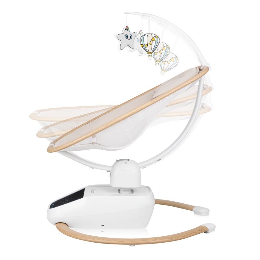 Lionelo - Dječja ljuljačka s melodijom OLIVIA Beige Natural + daljinski upravljač