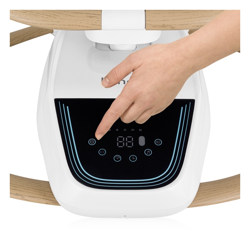 Lionelo - Dječja ljuljačka s melodijom OLIVIA Beige Natural + daljinski upravljač