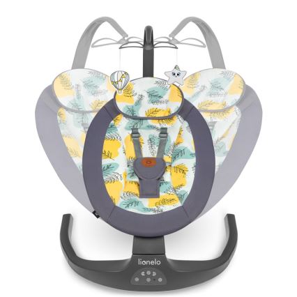 Lionelo - Dječja ljuljačka s melodijom RALF 4xAA betonsko-siva + daljinski upravljač