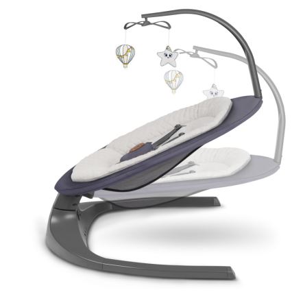 Lionelo - Dječja ljuljačka s melodijom RALF 4xAA Grey Graphite + daljinski upravljač