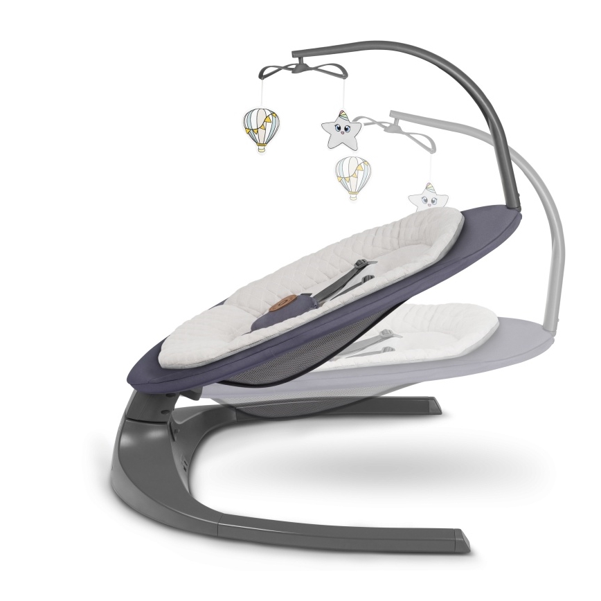 Lionelo - Dječja ljuljačka s melodijom RALF 4xAA Grey Graphite + daljinski upravljač