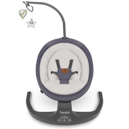 Lionelo - Dječja ljuljačka s melodijom RALF 4xAA Grey Graphite + daljinski upravljač