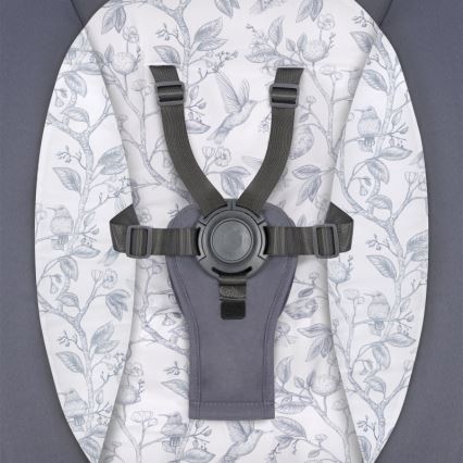 Lionelo - Dječja ljuljačka s melodijom RALF 4xAA siva/bijela + daljinski upravljač