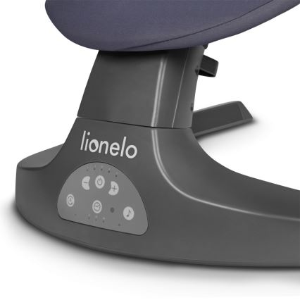 Lionelo - Dječja ljuljačka s melodijom RALF 4xAA Sivi beton + daljinsko upravljanje