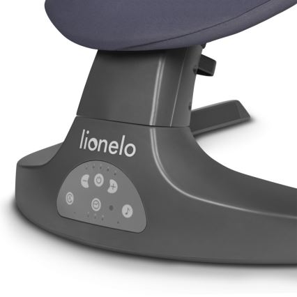 Lionelo - Dječja ljuljačka s melodijom RALF 4xAA sivo-bijela + daljinski upravljač