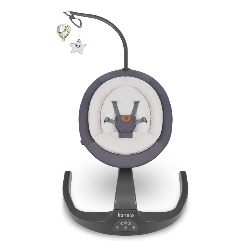 Lionelo - dječja ljuljačka s melodijom RINA 4xAA Grey Concrete + daljinski upravljač