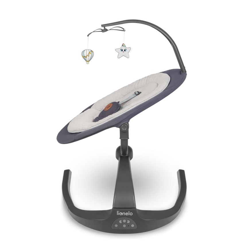 Lionelo - dječja ljuljačka s melodijom RINA 4xAA Grey Concrete + daljinski upravljač