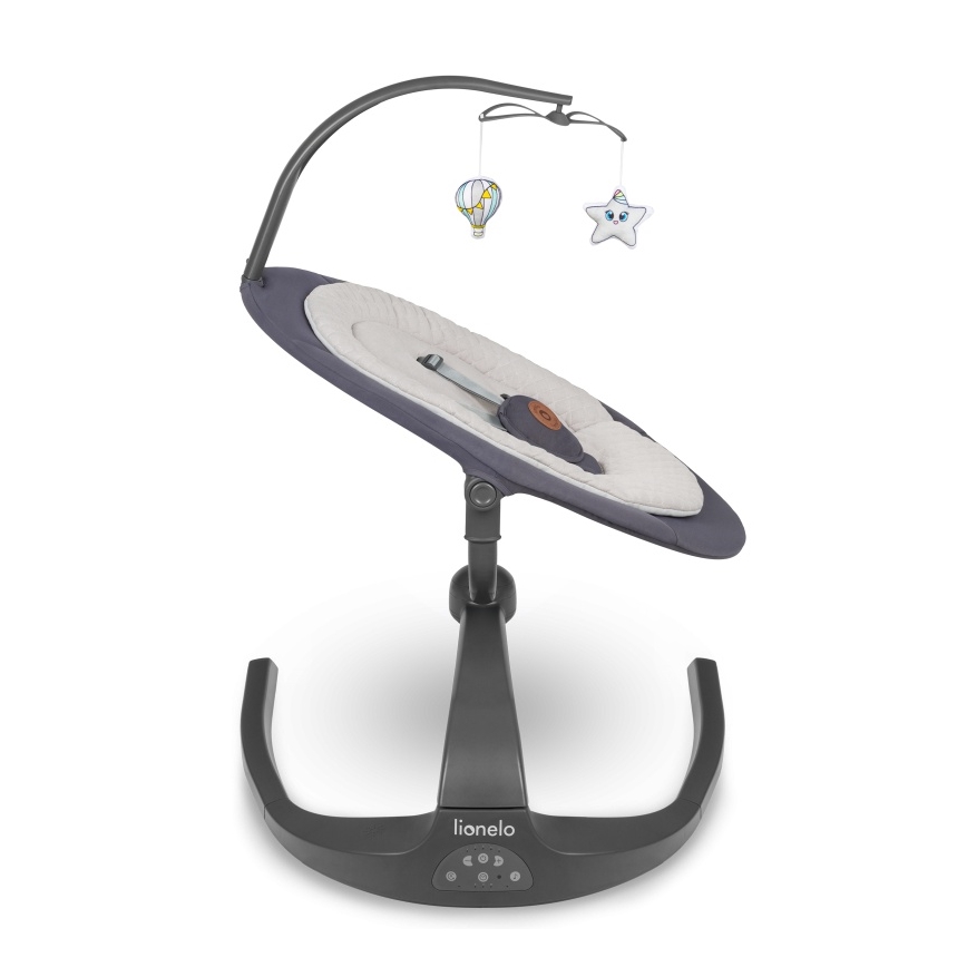 Lionelo - dječja ljuljačka s melodijom RINA 4xAA Grey Concrete + daljinski upravljač