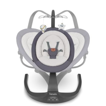 Lionelo - dječja ljuljačka s melodijom RINA 4xAA Grey Concrete + daljinski upravljač