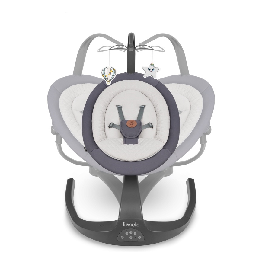 Lionelo - dječja ljuljačka s melodijom RINA 4xAA Grey Concrete + daljinski upravljač