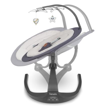 Lionelo - dječja ljuljačka s melodijom RINA 4xAA Grey Concrete + daljinski upravljač