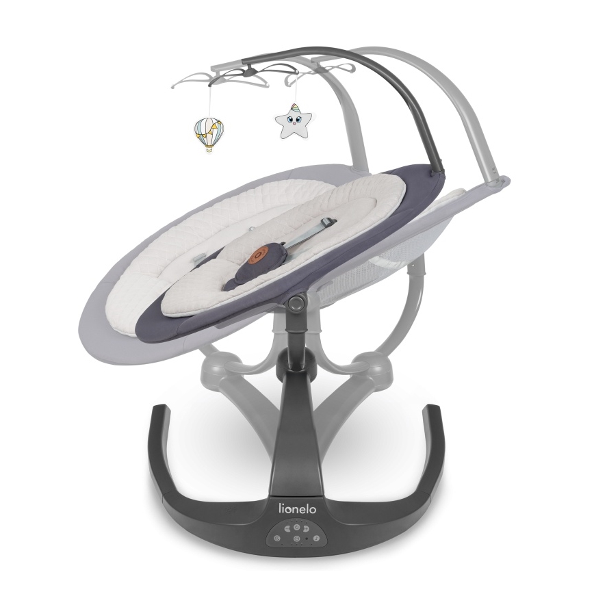 Lionelo - dječja ljuljačka s melodijom RINA 4xAA Grey Concrete + daljinski upravljač