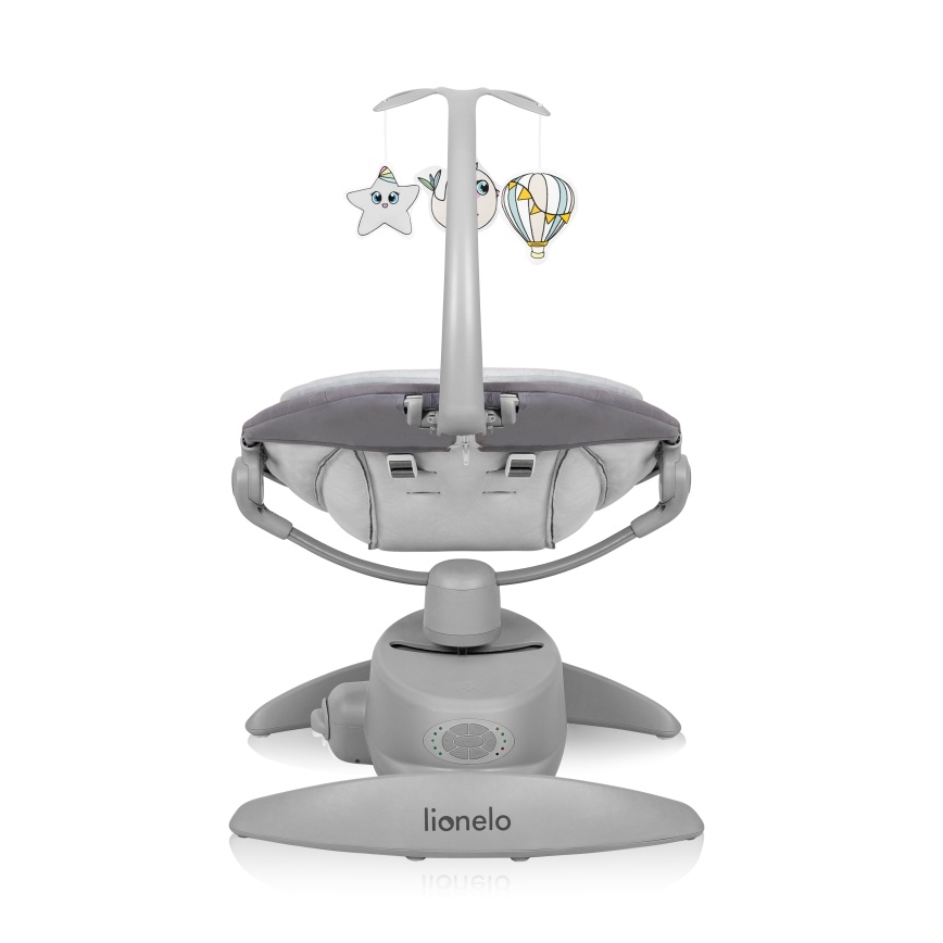 Lionelo - Dječja njihaljka s melodijom MELL Grey Stone 4xAA + daljinski upravljač