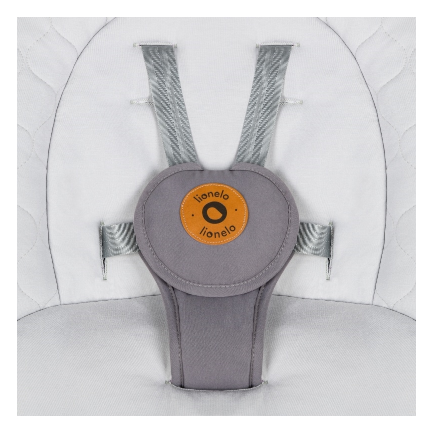 Lionelo - Dječja njihaljka s melodijom MELL Grey Stone 4xAA + daljinski upravljač