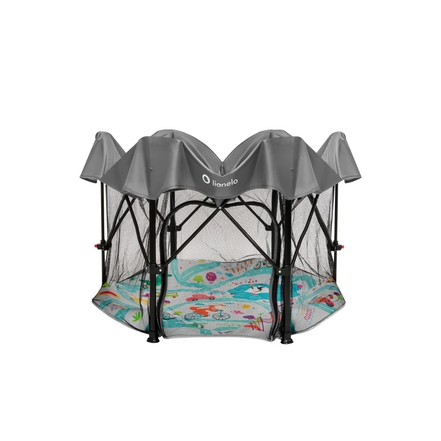 Lionelo - Dječja ograda za igru ROEL PLUS Siva višebojna